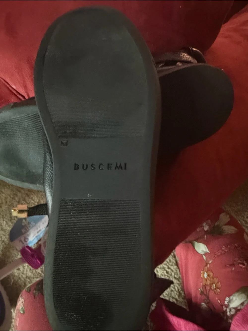 Buscemi Black Leather High-Top Sneakers with Gold Hardware